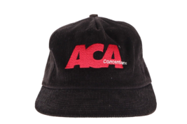 Vtg 80s Distressed K-Products ACA Concentrate Corduroy Snapback Hat Black USA - £18.75 GBP