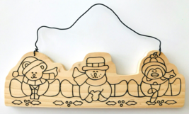 Wood &amp; Wire Door Hanger Ready to Paint Christmas Winter Fun Stained-Glass Style - £9.90 GBP