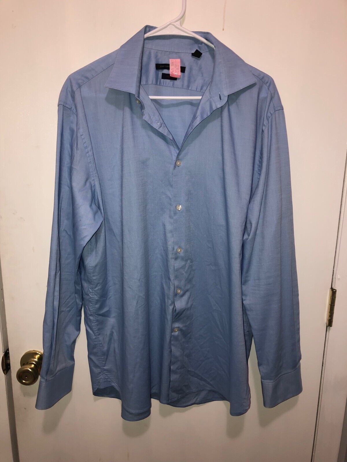 John Varvatos USA Slim Fit Men&#39;s 17 34/35 Long Sleeve Button Up Blue Dre... - $15.83