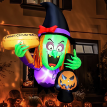 4Ft Halloween Inflatable Scary Witch Rush Out of Window ,With Built-In L... - $51.63 CAD