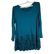 Timeson Womens Teal Long Sleeve Tunic Dress Size XXL 95% Rayon 5% Spandex - $18.50