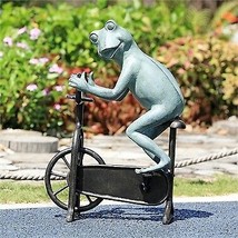 SPI Home 34871 Workout Frog on Bicycle Garden - 20 x 14 x 7 in. - £214.09 GBP