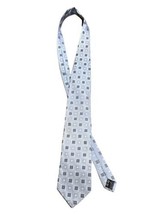 Men&#39;s Bruno Piattelli Silk NECKTIE Tie Light Blue SQUARES USA B2 - £7.83 GBP