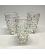 Federal Yorktown Set of 3 Iridescent Thumbprint Glass Tumblers 12oz MCM ... - $33.37 CAD