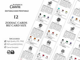Zodiac Meaning Cards - Astrology, Chakra Guide , Crystal Healing - Business Card - £6.39 GBP