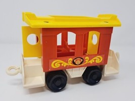 Fisher Price Little People Play Family Circus Train 1974 Red Caboose Monkey VTG - £5.87 GBP