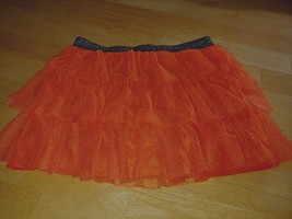 ORANGE/SILVER 3-TIERED Tutu For COSTUME-GIRL&#39;S XL(14/16)-GOLD SPARKLES-CUTE - £3.19 GBP