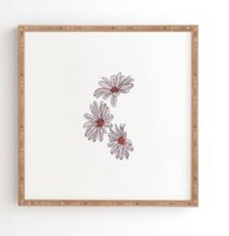 Daisy Illustration Bud Floral Framed Wall Art Pink - Deny Designs - £27.69 GBP