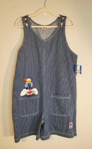 VTG Looney Tunes Embroidered Denim Romper Jumpsuit Large Blue Tweety Bird NEW! - £37.88 GBP