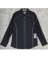 Austin Season Shirt Mens Large Black White Stitch Western Cowboy Long Sl... - £46.71 GBP