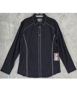 Austin Season Shirt Mens Large Black White Stitch Western Cowboy Long Sl... - $59.39