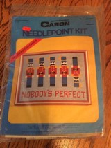 NEW Vintage 1975 Caron Needlepoint Kit NOBODY&#39;S PERFECT  Soldiers 4553  ... - $29.95
