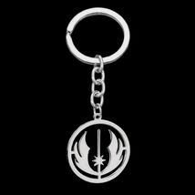 JEDI KEYCHAIN Stainless Steel Metal Charm Star Wars Movie Fan Symbol Rou... - $7.95