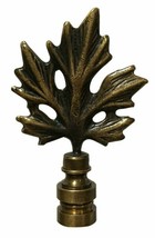 Royal Designs Lamp Finial Maple Leaf 3&quot; Lamp Shade Topper Antique Brass - £20.32 GBP+