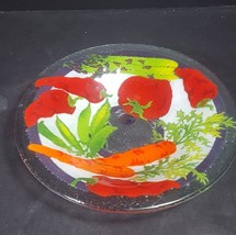 Fused Glass bowl vegetable theme vegetarin gift Peggy Karr fused glass bowl - $60.88