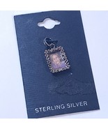 Sterling silver picture charm photo frame ornate hearts filigree jewelry... - $27.92 CAD