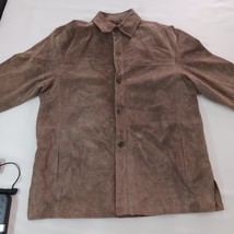 Pronto Uomo Leather Jacket Men's XL Suede Brown Button Up Sport Coat Genuine image 10
