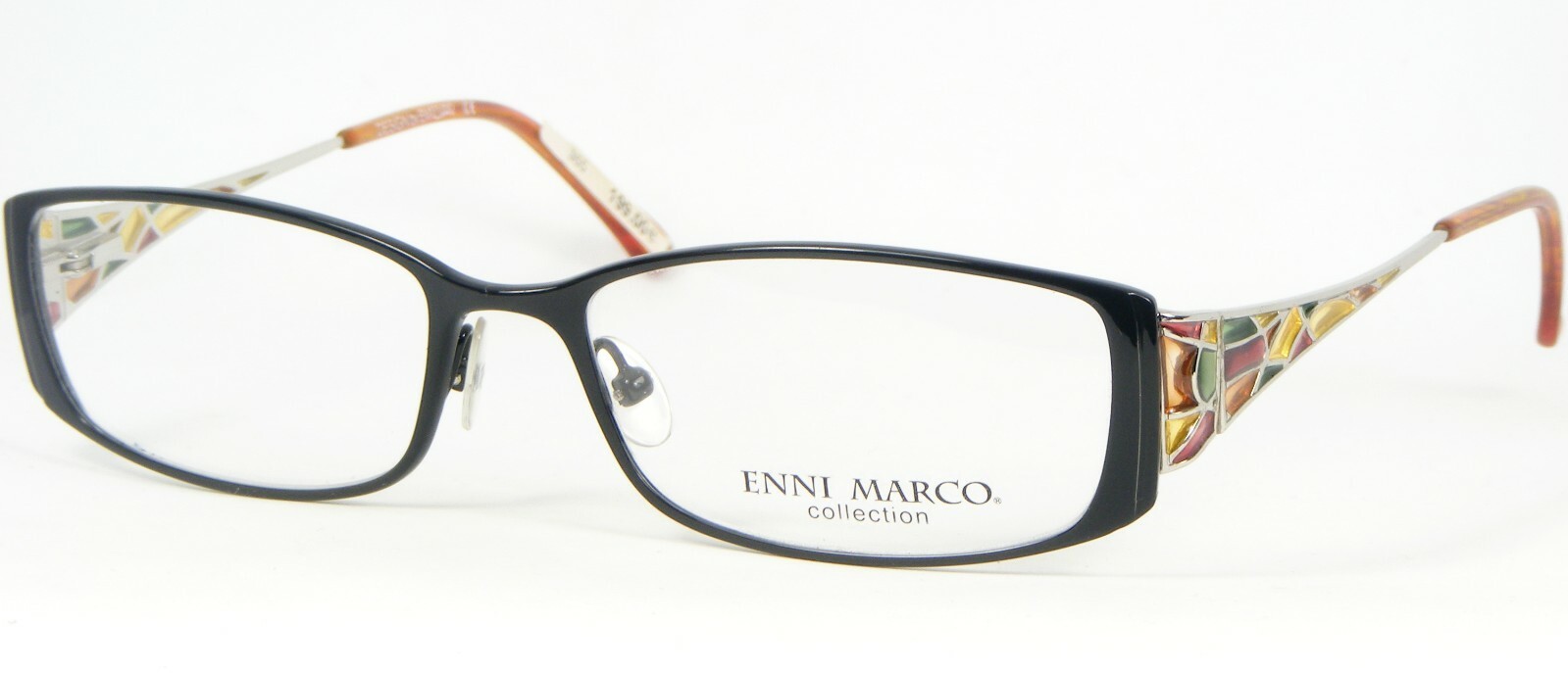 ENNI MARCO IV01-302 17 Negro Brillante Gafas Montura Metálica 52-16-135mm - $82.02