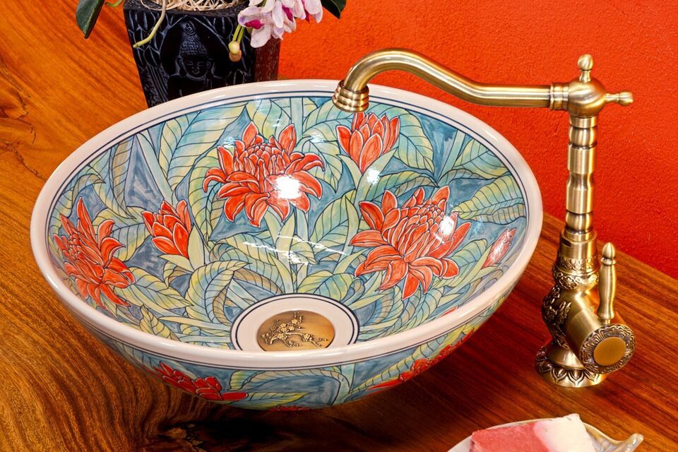 Antique Style Wash Basin Ceramic Basin Washbowl Fine Round
