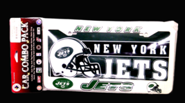Vintage  New York JETS car combo pack, License frame, Decal, keychain &amp; ... - £19.42 GBP