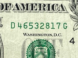 Broken Ladder 1-8 Fancy Serial Number One Dollar Bill 46532817 - $19.99