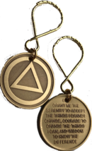 AA Logo Circle Three Legacies Triangle Keychain Serenity Prayer - £3.58 GBP