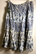 Lauren Ralph Lauren Women&#39;s Maxi Skirt Blue Tiered Paisly Cotton - $39.00