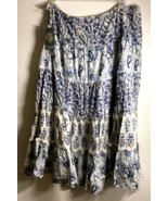 Lauren Ralph Lauren Women&#39;s Maxi Skirt Blue Tiered Paisly Cotton - $39.00