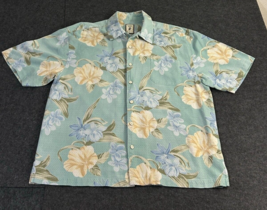 Jamaica Jaxx Hawaiian 100% Silk Floral Short Sleeve Button Up Men&#39;s Size XL - $19.74