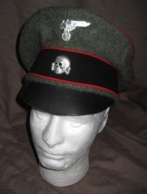 German ww2 elite Waffen ss replica reproduction Red Crusher Cap Hat Sz 56 - £98.32 GBP