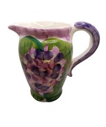 Purple Violets Pitcher Jay Willfred Andrea by Sadek Flower Floral 8&quot; Dec... - £21.12 GBP
