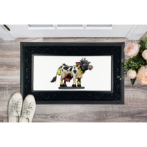 Black and White Cow Sublimation Heavy Duty Door Mat - £26.37 GBP
