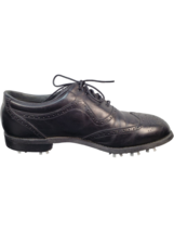 Vintage FJ  FootJoy Classics Golf Shoes Mens Black Size 9D Wingtip Lace - £89.77 GBP