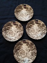 Queen’s By Churchill Set/4 Turkey Barn Scene Pasta/Soup Bowls England NEW  - £49.84 GBP