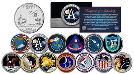 The APOLLO SPACE MISSIONS Colorized U.S. Quarters 13-Coin Set NASA PROGR... - $46.71