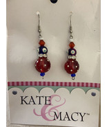 Kate &amp; Macy Clementine Design Lighthouse Lane Red White Blue Earrings Je... - £7.51 GBP