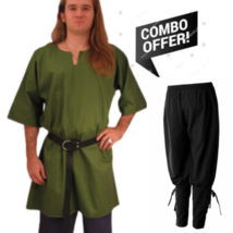 Medieval Tunica Celtic With legging Sleeves Renaissance Shirt SCA LARP - $125.09