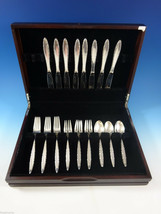 Lace Point by Lunt Sterling Silver Flatware Set For 8 Service 32 Pieces - £1,503.26 GBP