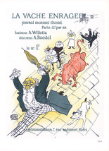 HENRI DE TOULOUSE-LAUTREC La Vache Enragee 14.5&quot; x 10.5&quot; Lithograph 1966... - $163.35