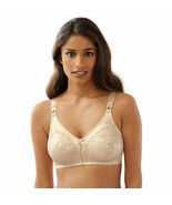 Bali Double Support Bra Wire Free Lace Spa Closure Soft Taupe 3372 Women... - $23.99