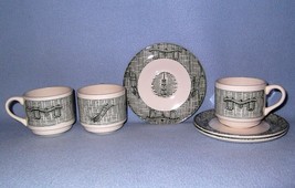 Royal China USA RYL112 Ranch 3 Flat Cup &amp; Saucer Sets Farmstead Colonial - £7.97 GBP