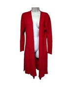 neiman marcus red 100% cashmere Cardigan duster sweater Size S repaired - £77.84 GBP