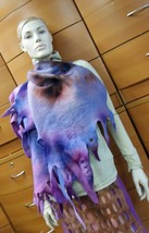 FELTED WRAP TRANSFORMER SCARF VEST HANDMADE IN EUROPE UNIQUE GIFT FOR WOMEN - £101.48 GBP