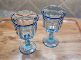 Imperial Ohio Old Williamsburg Pattern Light Blue Goblet Glasses - Lot Of 2 - £23.67 GBP