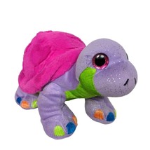 Wild Republic Pink Purple Turtle Plush Sparkly Glitter Stuffed Animal 2016 11.5&quot; - $42.46