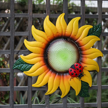 Ambarvale Sunflower Metal and Glass Outdoor Wall Décor - £56.95 GBP