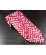 HANDMADE MENS NECK TIE 100% Silk FCR Limited Edition Red w/ Oval Dots - £5.90 GBP