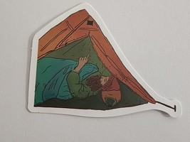 Person Laying in Tent Pointing Toward Sky Multicolor Sticker Decal Embel... - $2.30