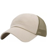 Stone/Khaki Trucker Mesh Back Dad Hat Baseball Cap Unconstructed 6 Panel - $463.92 MXN