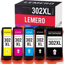 Lemero Remanufactured Ink Cartridge Replacement For Epson 302 Xl 302Xl, 5 Pack). - £47.89 GBP